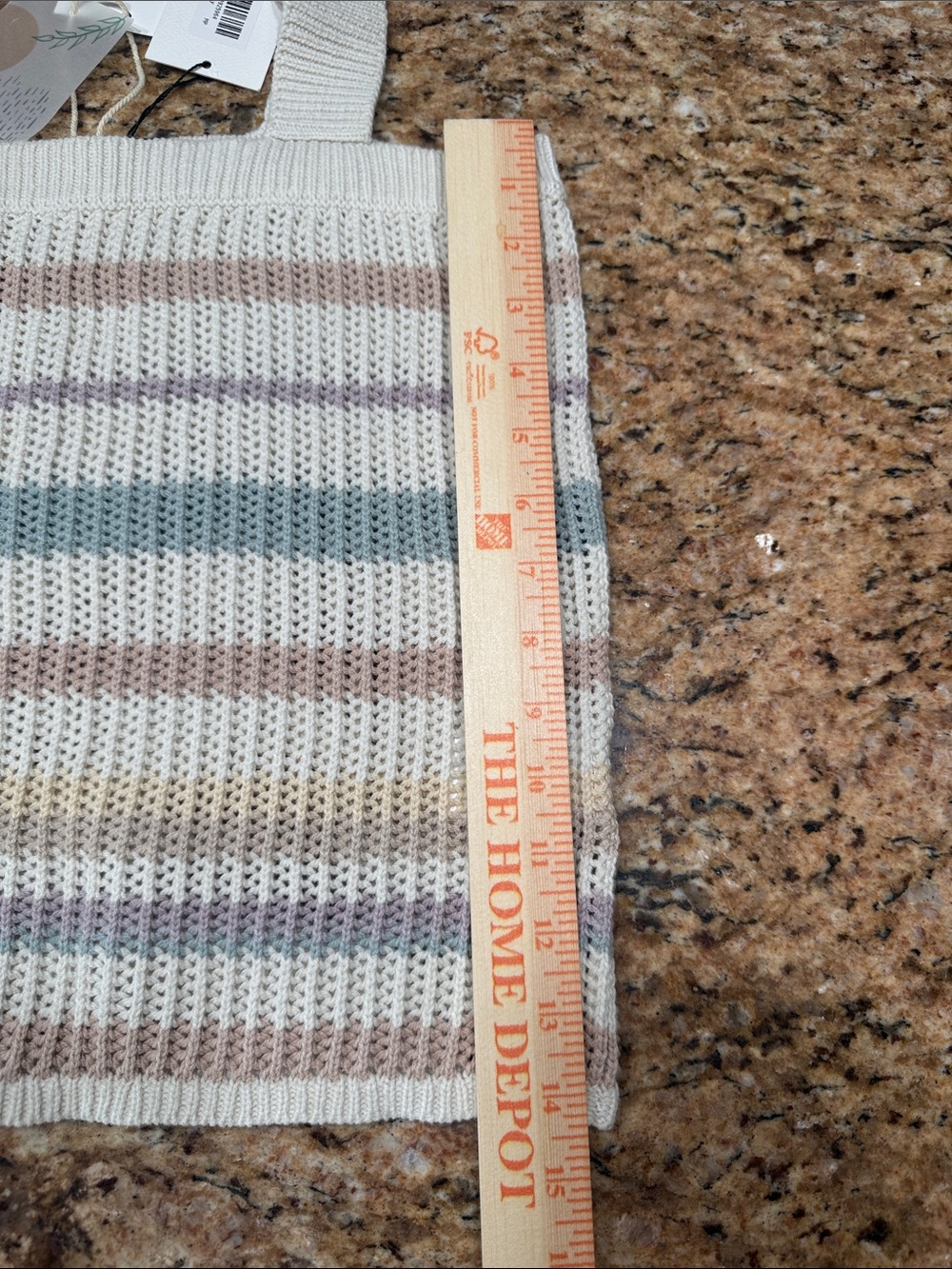 Thread & Supply striped crochet knit tank size medium petite pastel colors - Picture 5 of 7